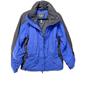 LL Bean Womens Size Med Blue Hooded Ski Winter Parka Jacket